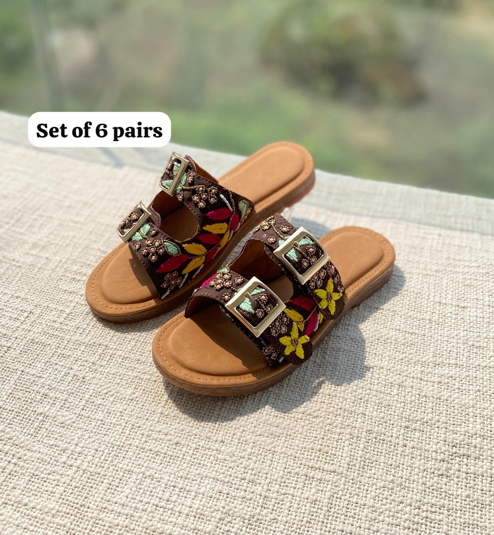 Double Buckle dr sole slippers #635
