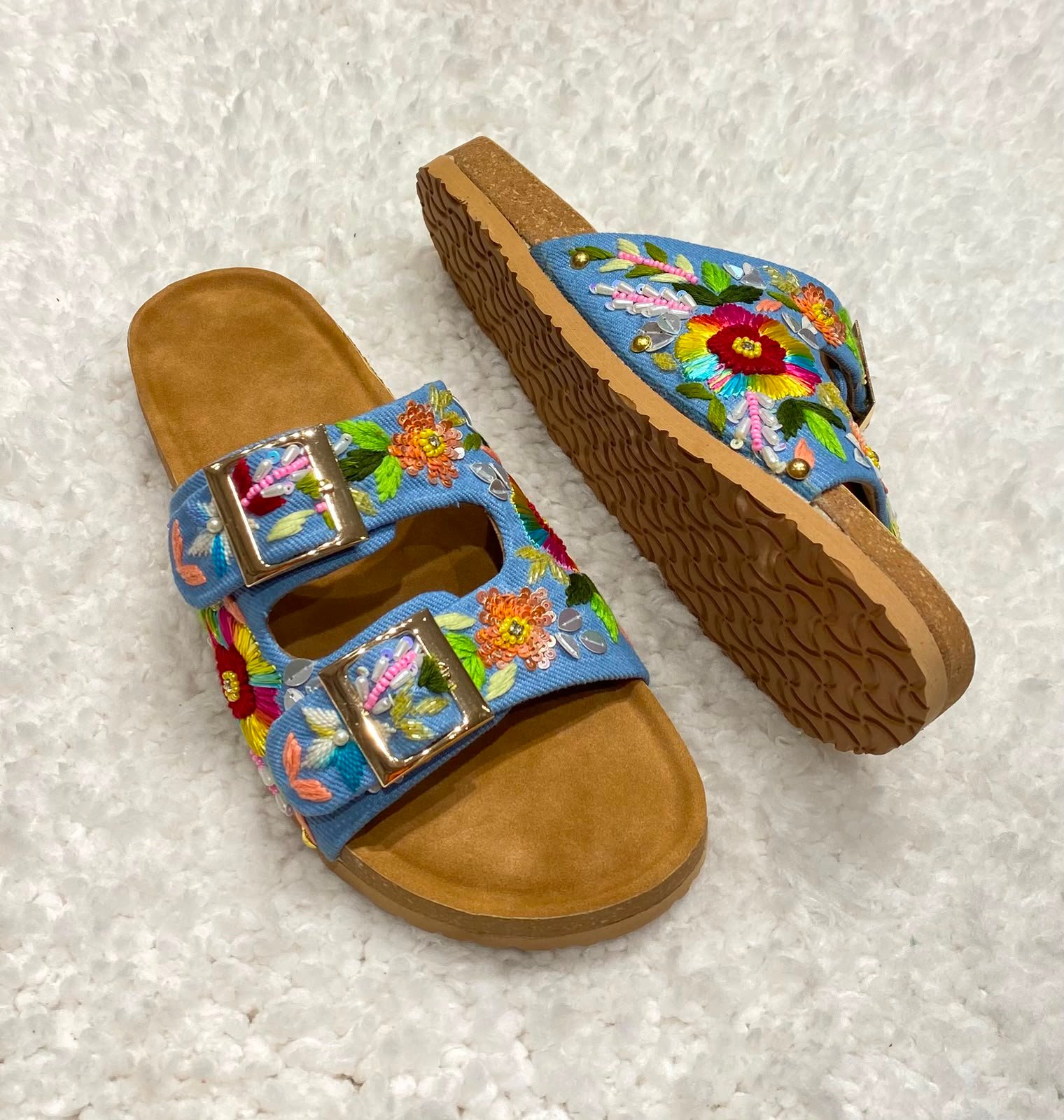 Double Buckle dr sole slippers #790