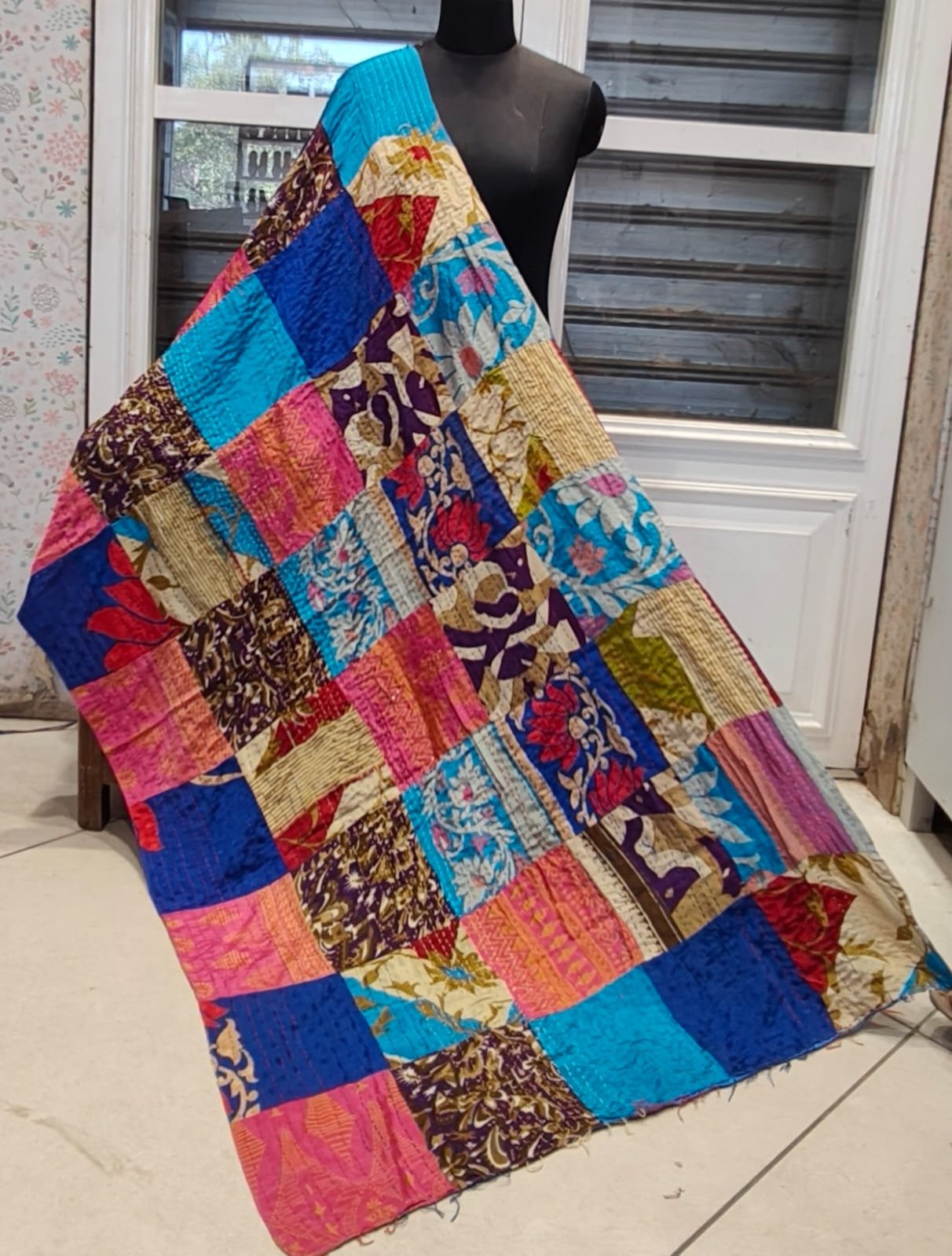 Embroidery figure dupatta #450