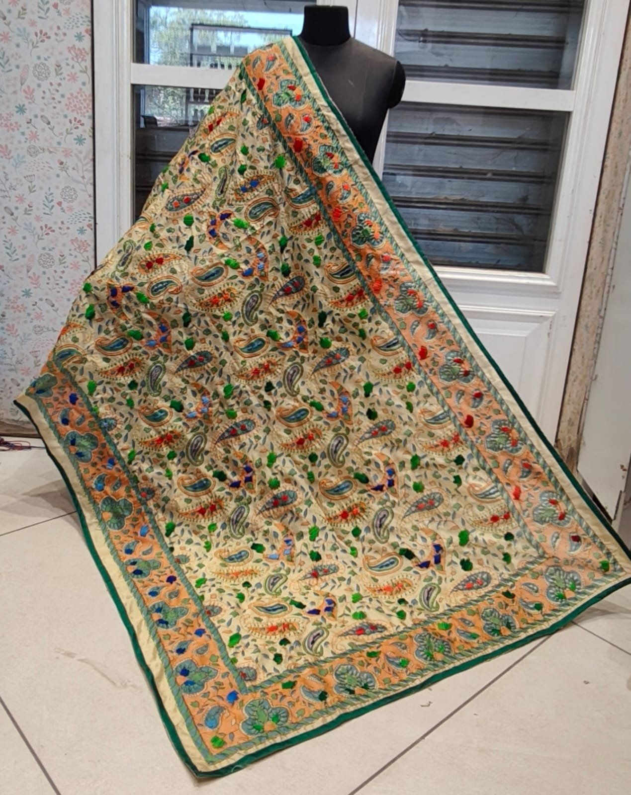 Embroidery figure dupatta #450