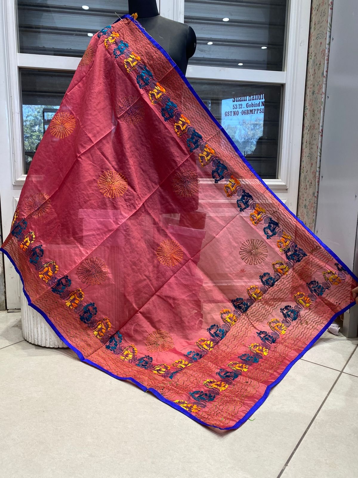 Embroidery figure dupatta #450