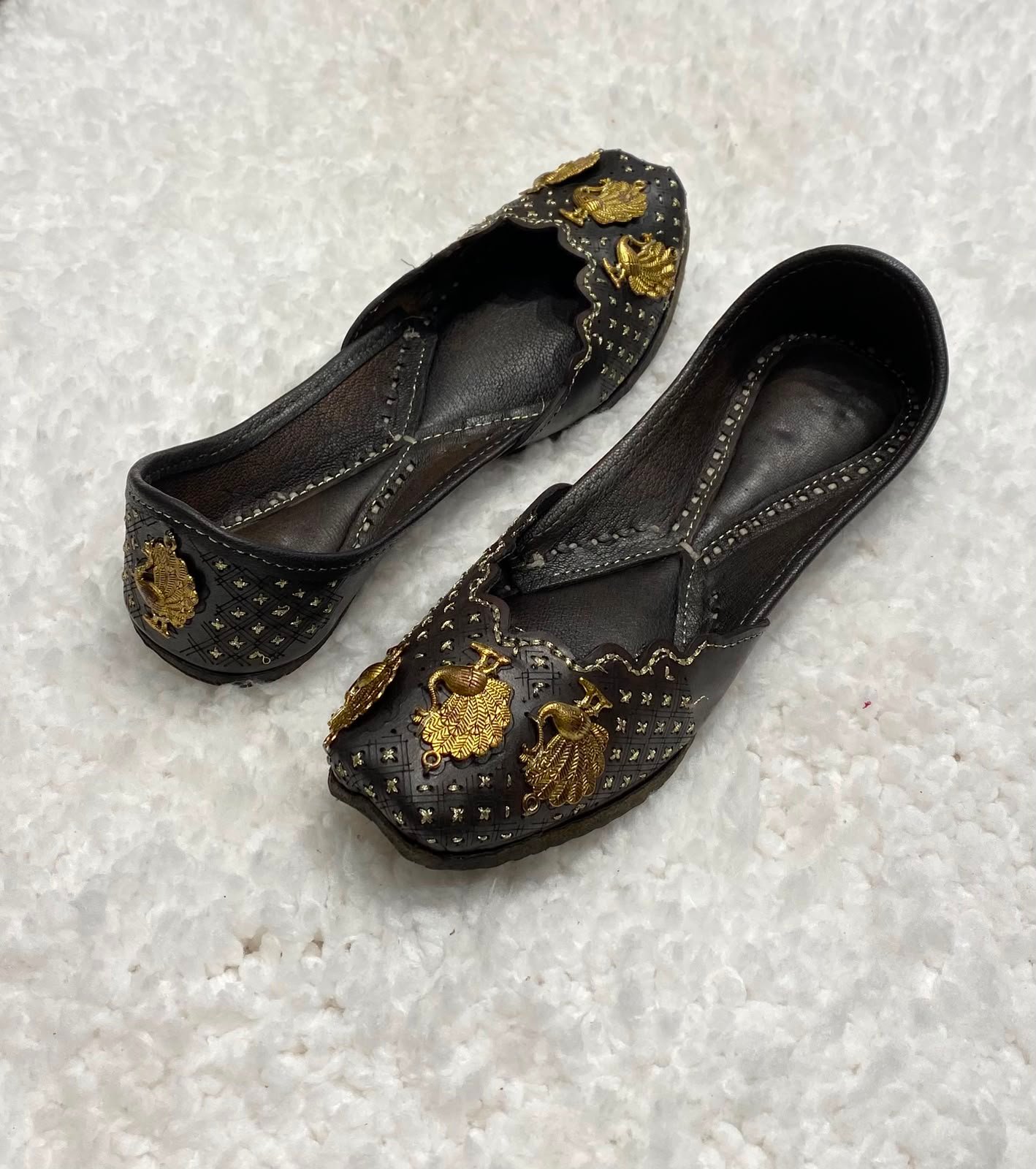 Black leather jutti #500